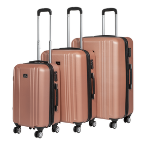 Dellonda DL125 Lightweight ABS Luggage Set with TSA Lock - Rose Gold