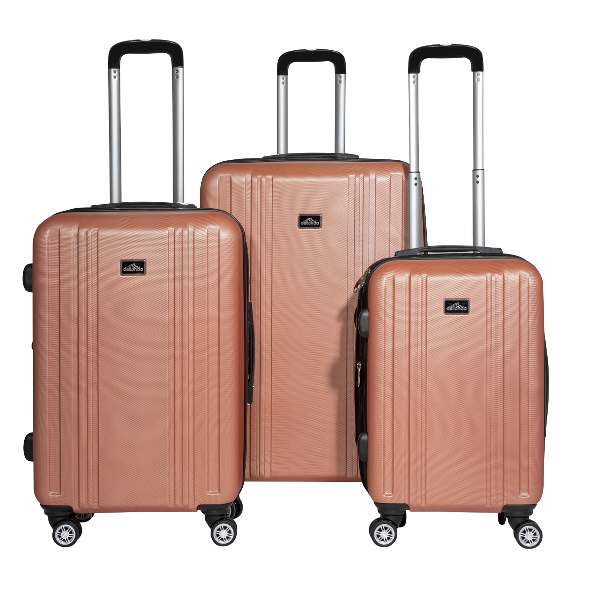 Dellonda DL125 Lightweight ABS Luggage Set with TSA Lock - Rose Gold - additional view 2