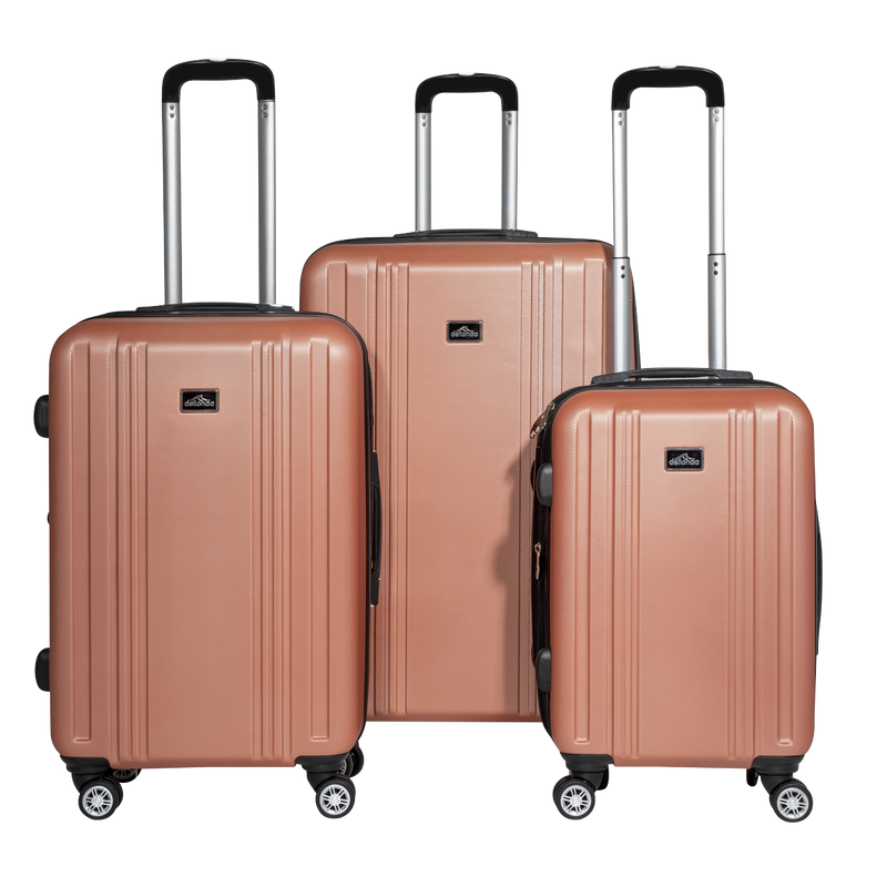 Dellonda DL125 Lightweight ABS Luggage Set with TSA Lock - Rose Gold - additional view 2