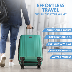 Dellonda DL126 Lightweight ABS Luggage Set with TSA Lock - Teal - additional view 11