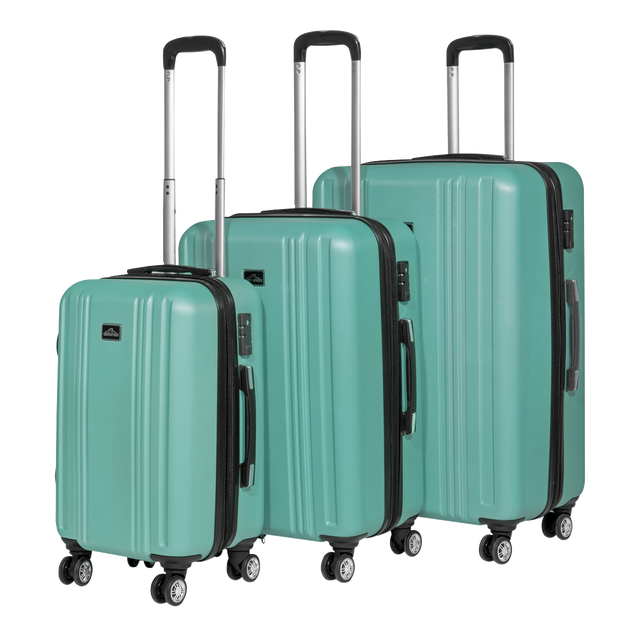 Dellonda DL126 Lightweight ABS Luggage Set with TSA Lock - Teal