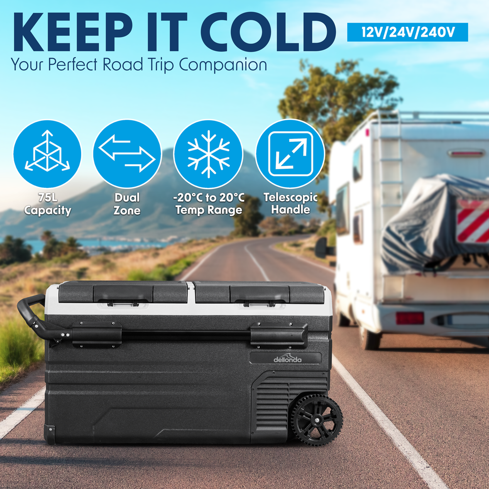 Dellonda DL127 Portable Fridge Freezer/Cool Box with LED Display 75L - additional view 4