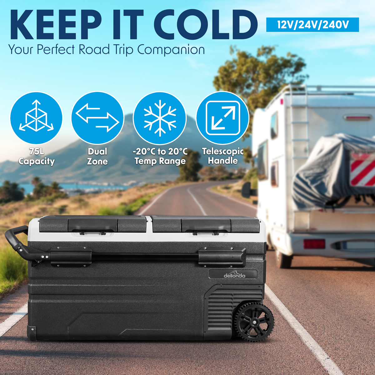 Dellonda DL128 Portable Fridge Freezer/Cool Box with LED Display 95L - additional view 5