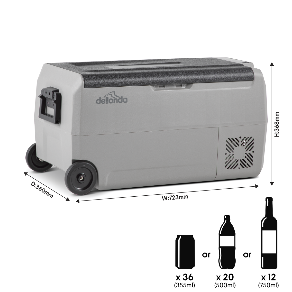 Dellonda DL13 Portable Fridge Freezer/Cool Box with LED Display 36L - additional view 3