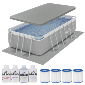Dellonda DL139 Deluxe Steel Frame Swimming Pool with Filter Pump 13ft, Top Cover, Ground Sheet & - additional view 6