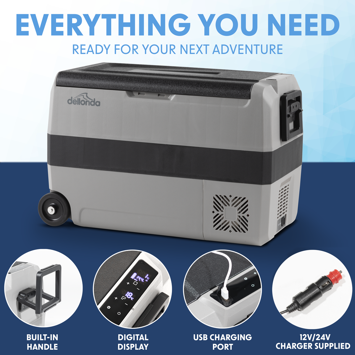Dellonda DL14 Portable Fridge Freezer/Cool Box with LED Display 50L - additional view 2