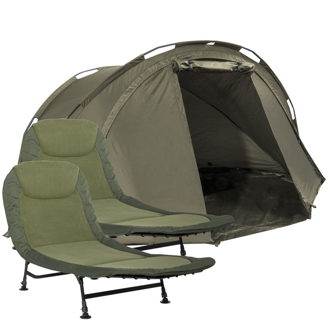 Dellonda DL142 2-Person Bivvy Tent & Bedchair Set
