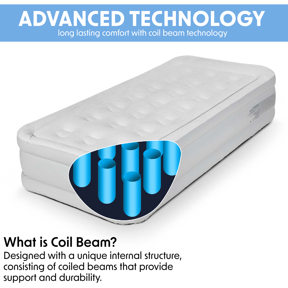 Dellonda DL144 Raised Air Bed with Removable Electric Pump & Storage Bag - Single - additional view 3