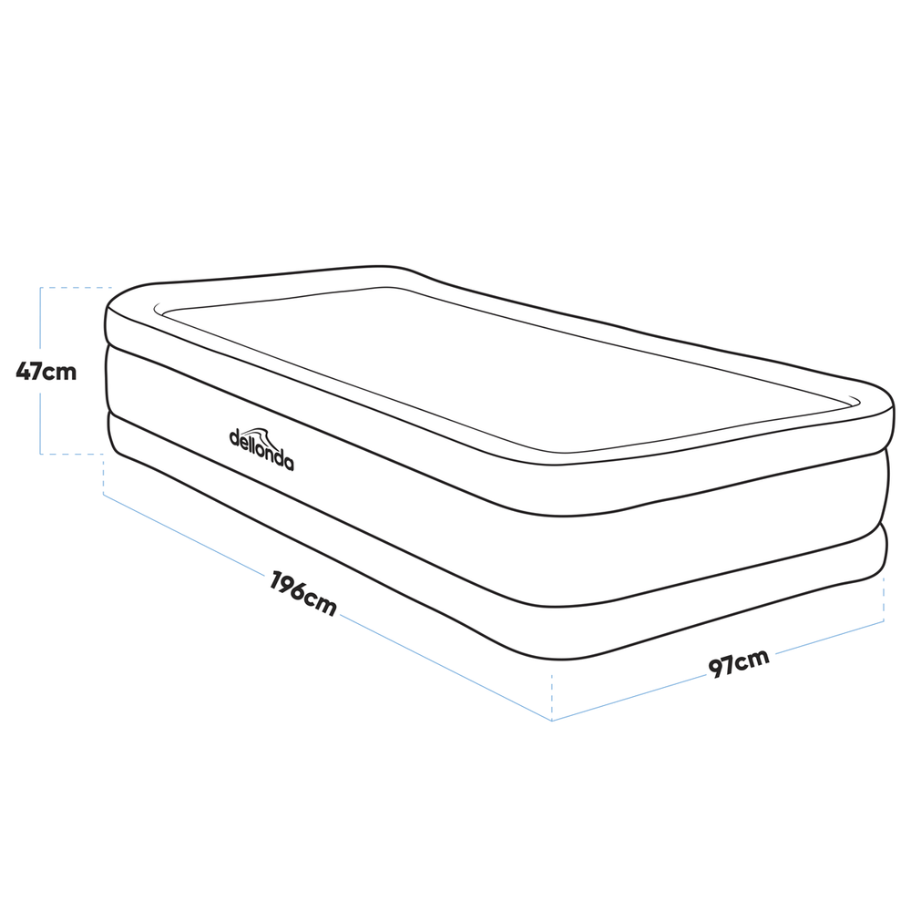 Dellonda DL144 Raised Air Bed with Removable Electric Pump & Storage Bag - Single - additional view 7