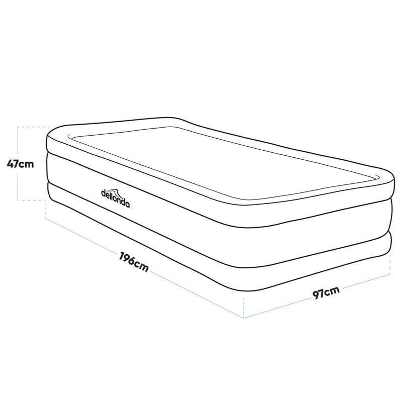 Dellonda DL144 Raised Air Bed with Removable Electric Pump & Storage Bag - Single - additional view 7