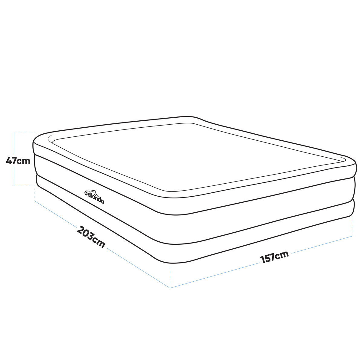 Dellonda DL145 Raised Air Bed with Removable Electric Pump & Storage Bag - Queen - additional view 12