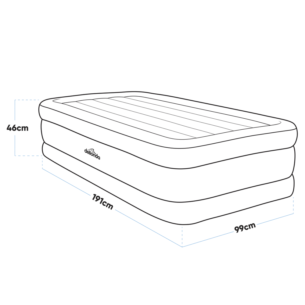 Dellonda DL146 Raised Air Bed with Built-in Electric Pump & Storage Bag - Single - additional view 6
