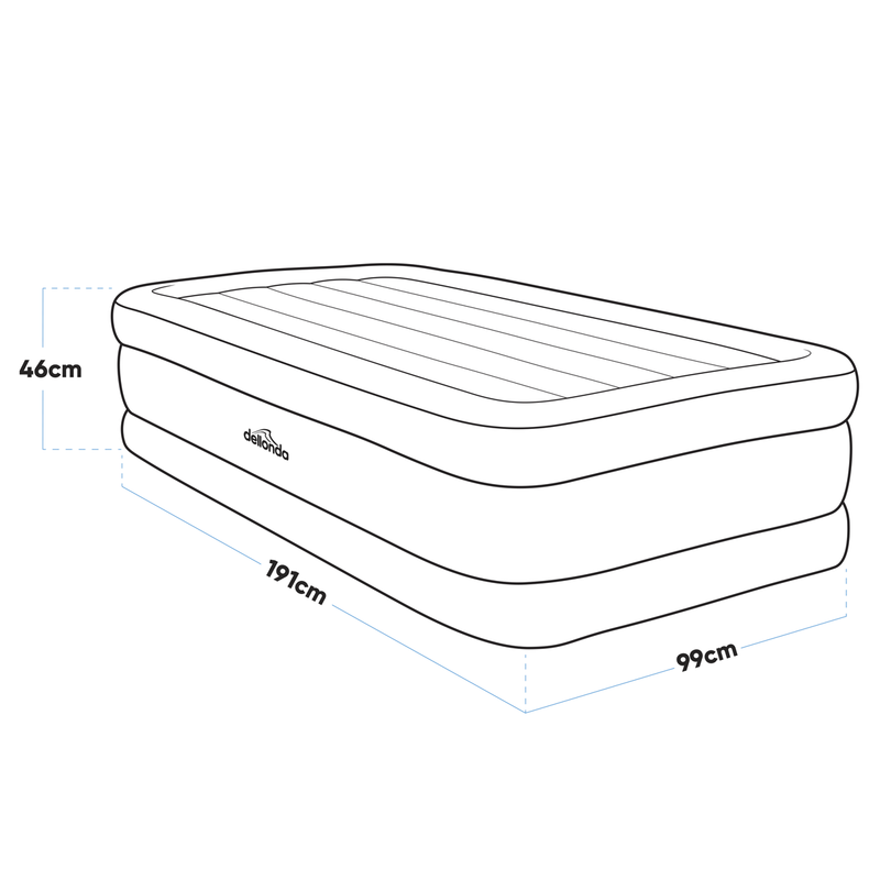 Dellonda DL146 Raised Air Bed with Built-in Electric Pump & Storage Bag - Single - additional view 6