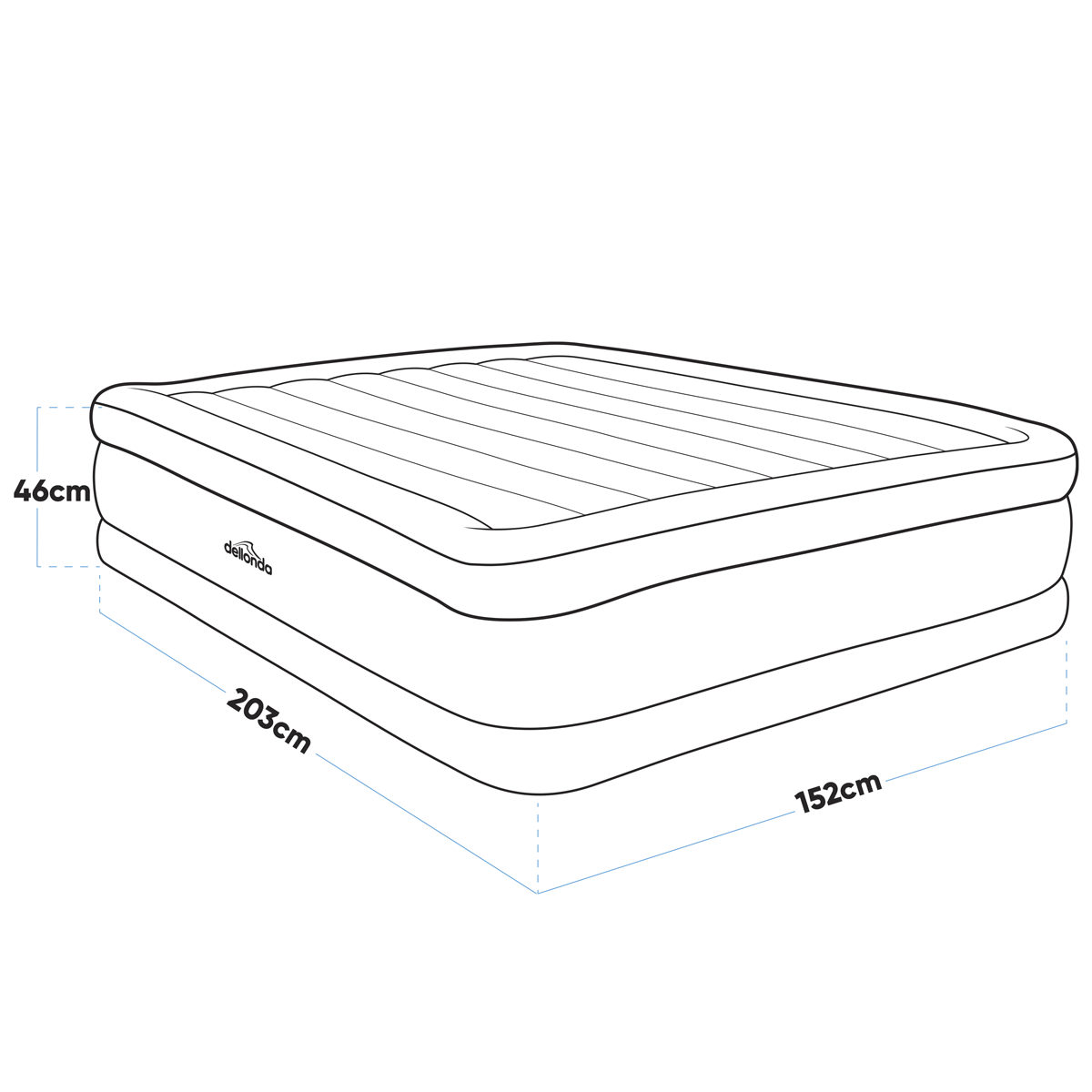 Dellonda DL147 Raised Air Bed with Built-in Electric Pump & Storage Bag - Queen - additional view 5