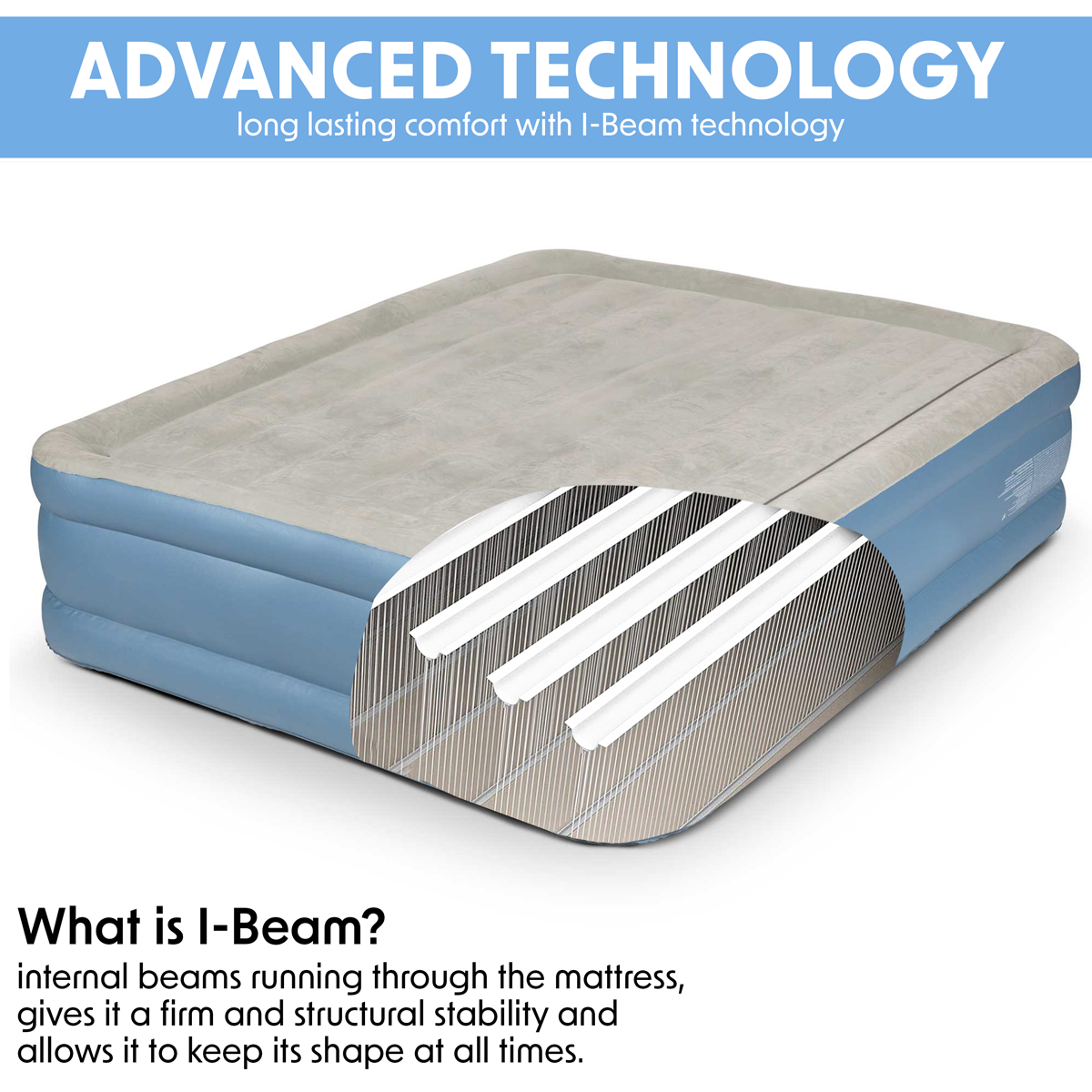 Dellonda DL147 Raised Air Bed with Built-in Electric Pump & Storage Bag - Queen - additional view 9