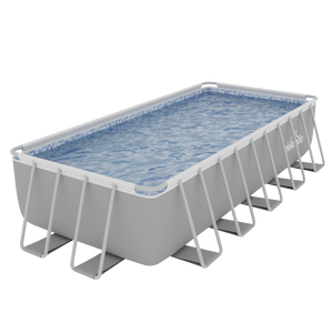 Dellonda DL150 Deluxe Steel Frame Rectangular Swimming Pool with Step Ladder & Filter Pump 21ft