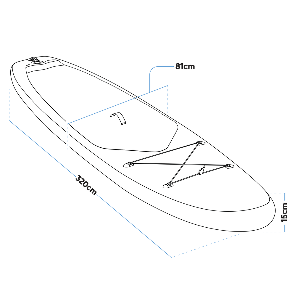 Dellonda DL152 Inflatable Stand-Up Paddle Board 10'6" - Light Blue/White - additional view 13