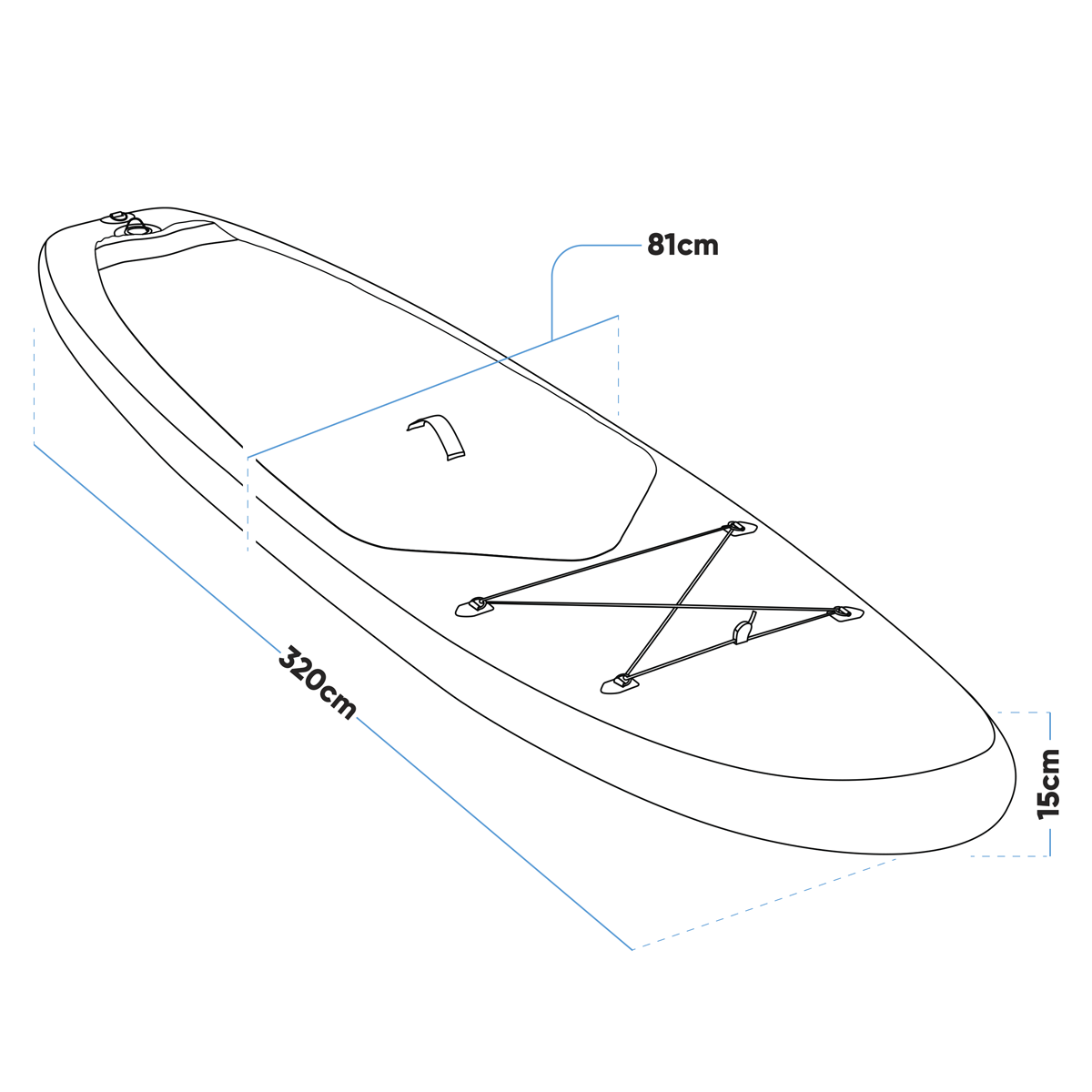Dellonda DL152 Inflatable Stand-Up Paddle Board 10'6" - Light Blue/White - additional view 13