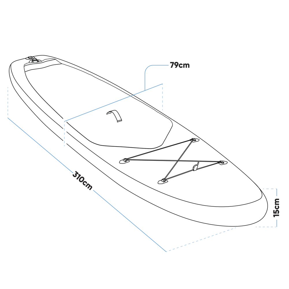 Dellonda DL153 Inflatable Stand-Up Paddle Board 10'2" - Dark Blue/White - additional view 24