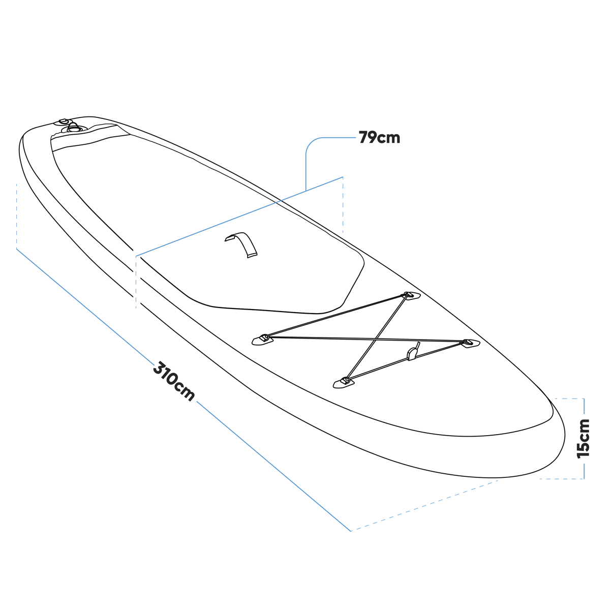 Dellonda DL153 Inflatable Stand-Up Paddle Board 10'2" - Dark Blue/White - additional view 24