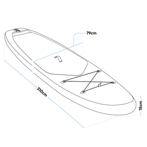 Dellonda DL153 Inflatable Stand-Up Paddle Board 10'2" - Dark Blue/White - additional view 24