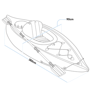 Dellonda DL154 Inflatable One-Person Kayak/Canoe Set with Pump, Carry Bag & Aluminium Oar - Blue/Green - additional view 12