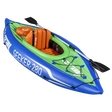 Dellonda DL154 Inflatable One-Person Kayak/Canoe Set with Pump, Carry Bag & Aluminium Oar - Blue/Green