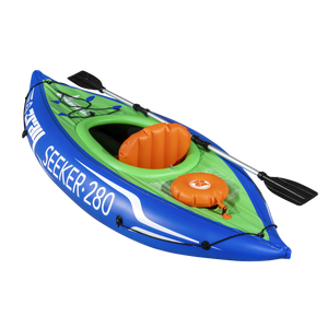 Dellonda DL154 Inflatable One-Person Kayak/Canoe Set with Pump, Carry Bag & Aluminium Oar - Blue/Green - additional view 10
