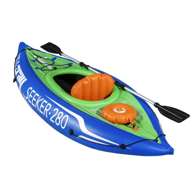 Dellonda DL154 Inflatable One-Person Kayak/Canoe Set with Pump, Carry Bag & Aluminium Oar - Blue/Green - additional view 10