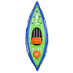 Dellonda DL154 Inflatable One-Person Kayak/Canoe Set with Pump, Carry Bag & Aluminium Oar - Blue/Green - additional view 6