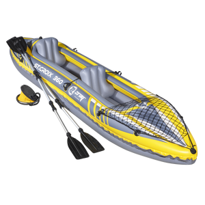 Dellonda DL155 Inflatable 2-Person Kayak/Canoe Set with Pump, Carry Bag & 2 Oars - Blue/Yellow/White