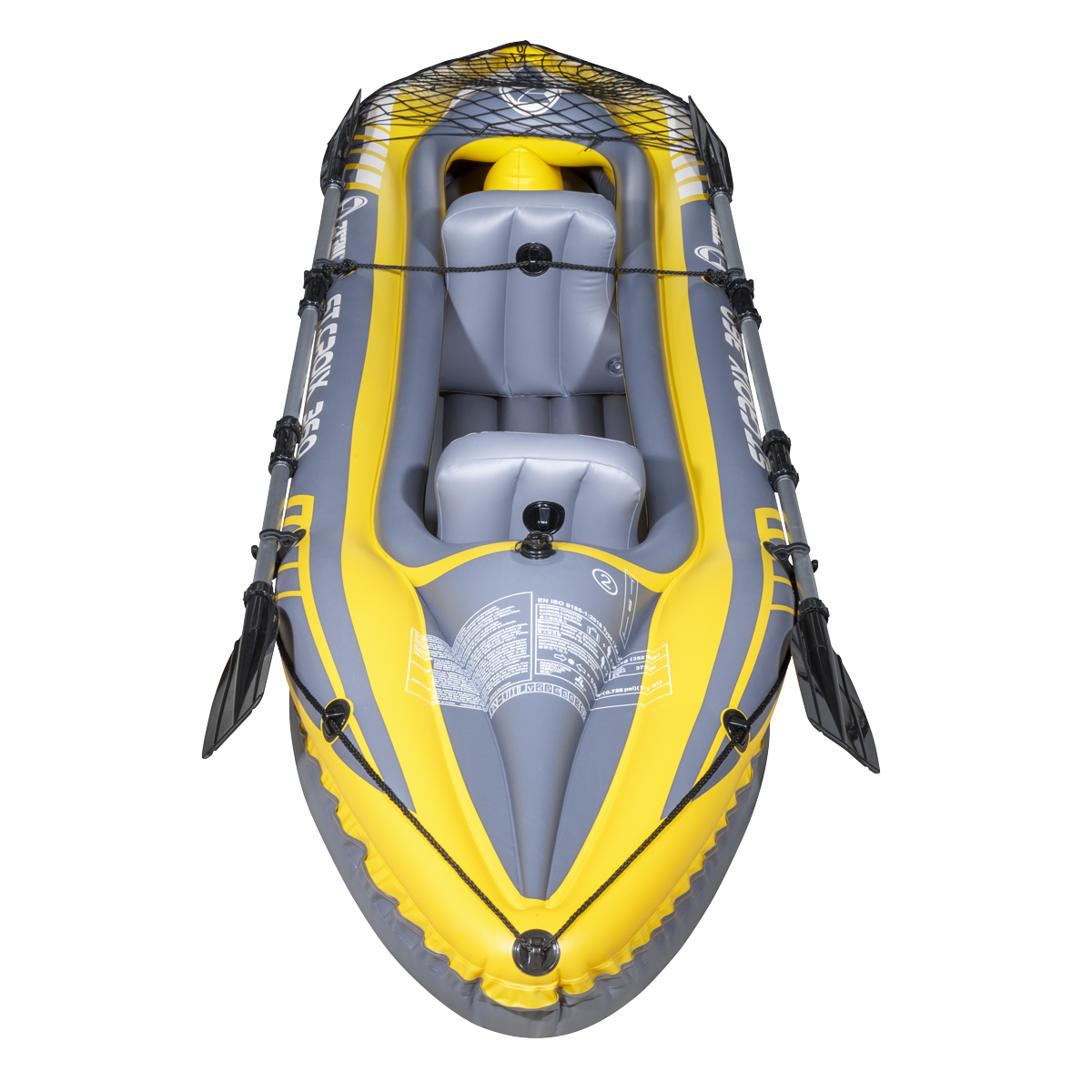 Dellonda DL155 Inflatable 2-Person Kayak/Canoe Set with Pump, Carry Bag & 2 Oars - Blue/Yellow/White - additional view 11