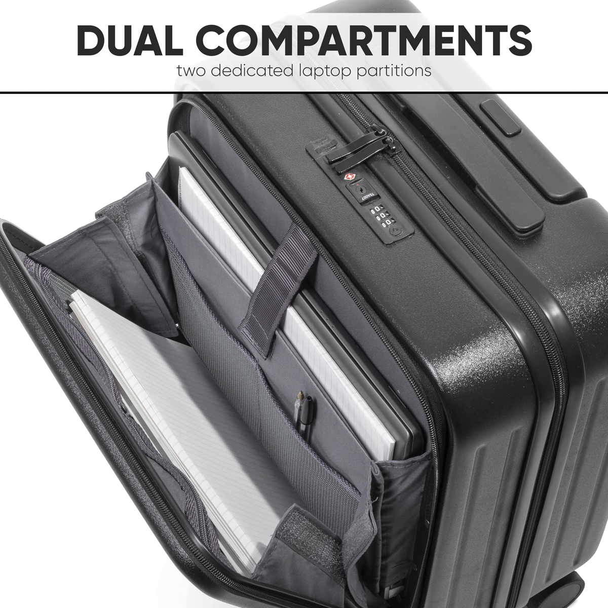 Dellonda DL156 Cabin Size Luggage with Laptop Compartments & Dual TSA Lock 18" - additional view 12