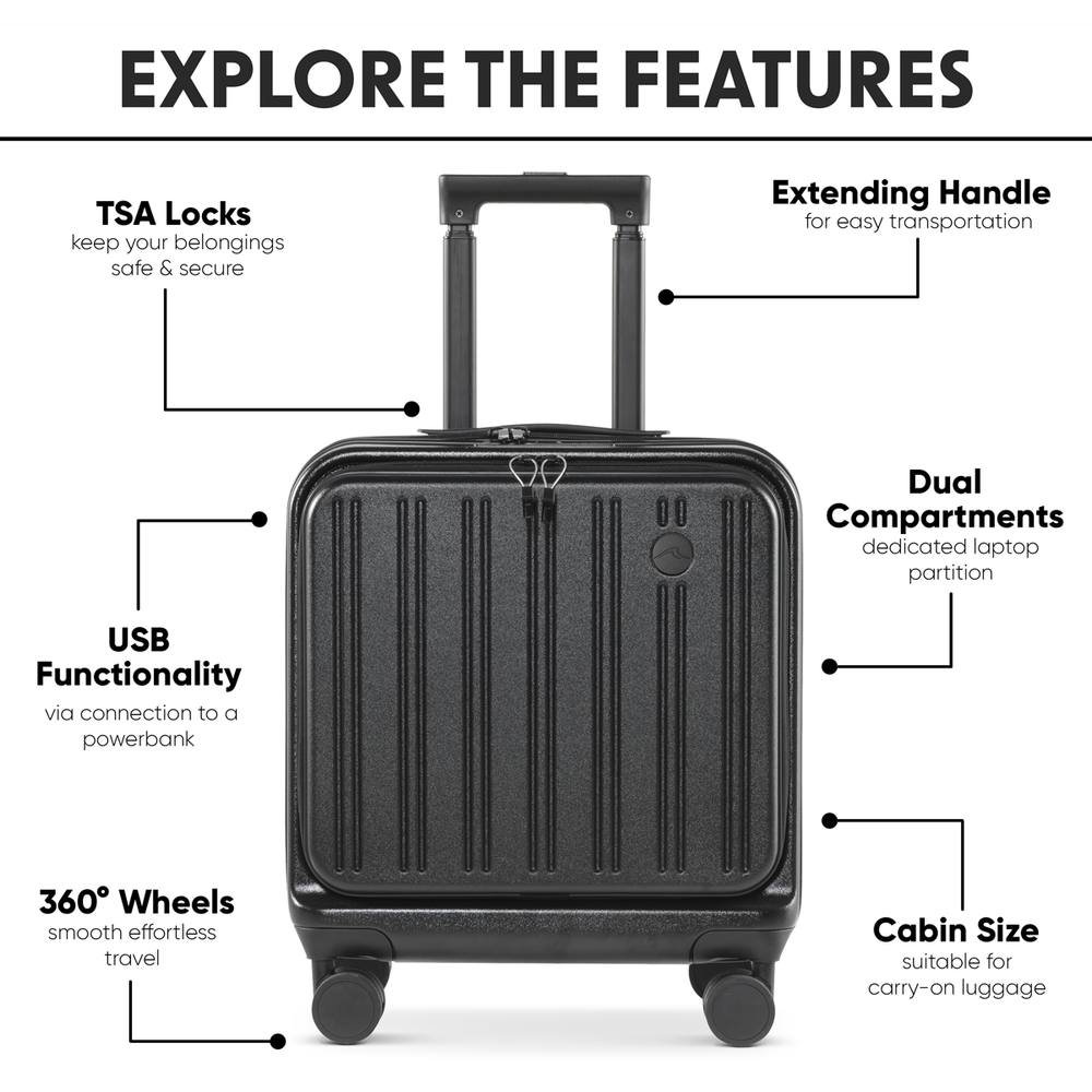 Dellonda DL156 Cabin Size Luggage with Laptop Compartments & Dual TSA Lock 18" - additional view 15