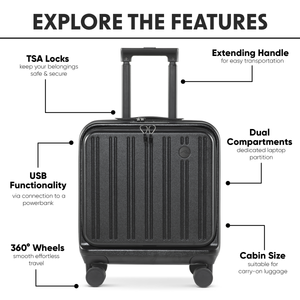 Dellonda DL156 Cabin Size Luggage with Laptop Compartments & Dual TSA Lock 18" - additional view 15