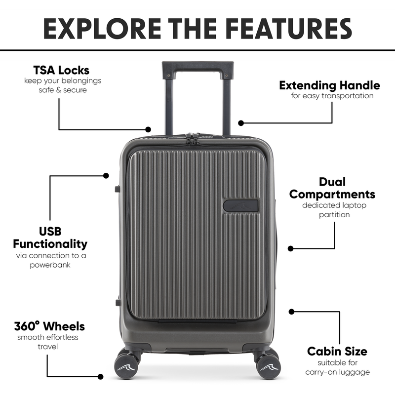 Dellonda DL157 Cabin Size Luggage with Laptop Compartments & Dual TSA Lock 20" - additional view 15