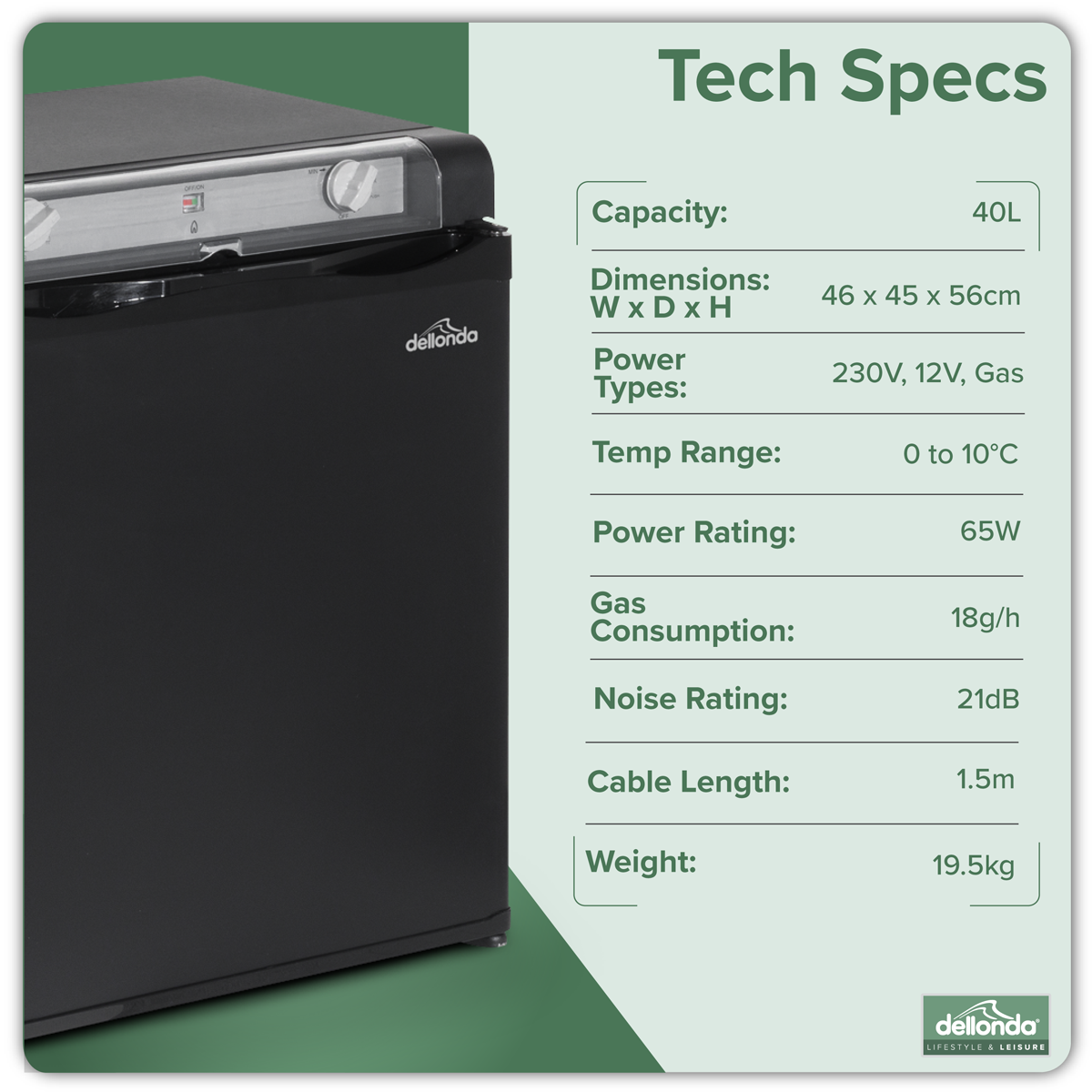Dellonda DL158 3-Way Fridge 40L - additional view 2