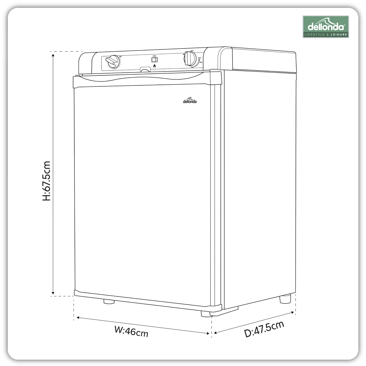 Dellonda DL159 3-Way Fridge 60L - additional view 19