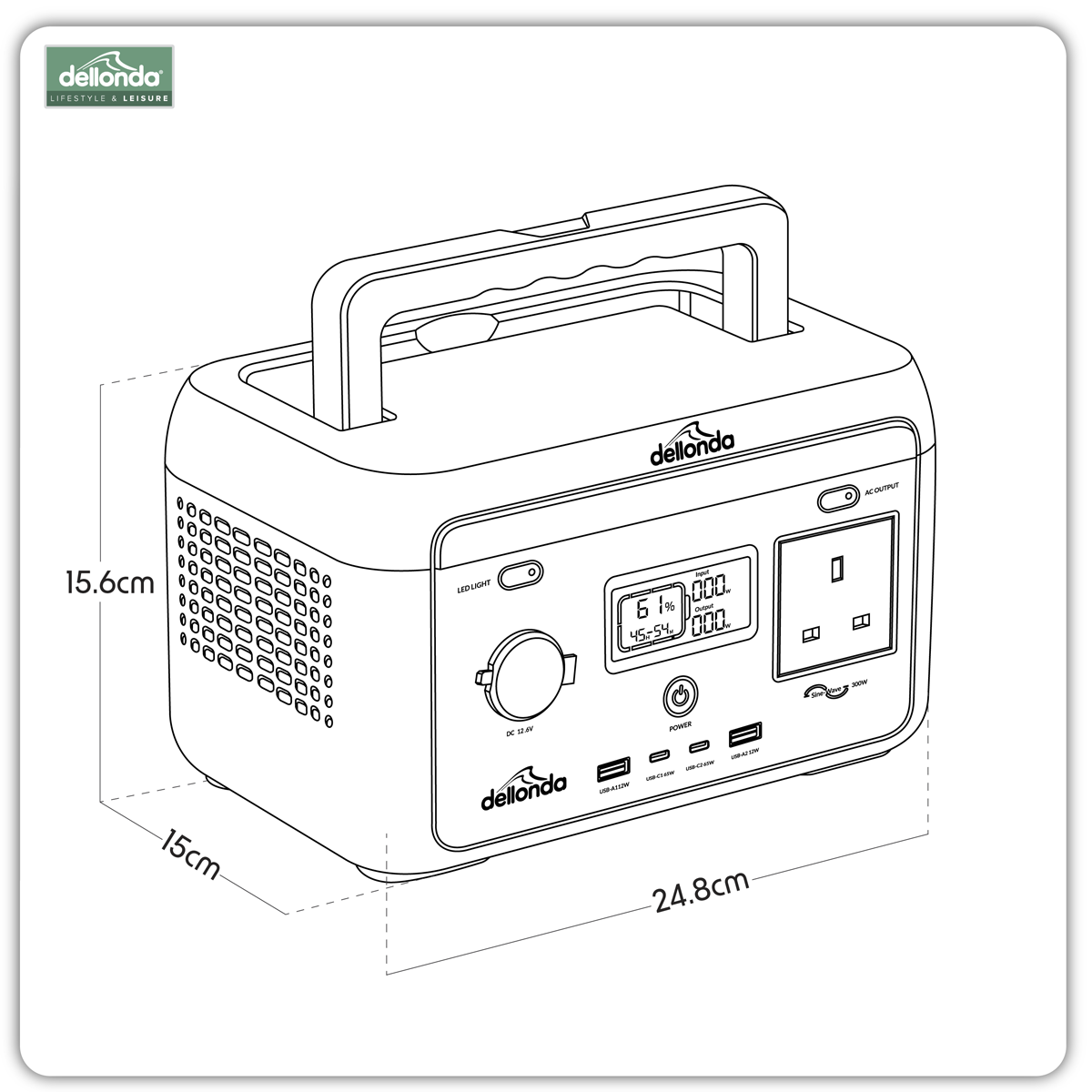 Dellonda DL160 Portable Power Station 300W - additional view 4