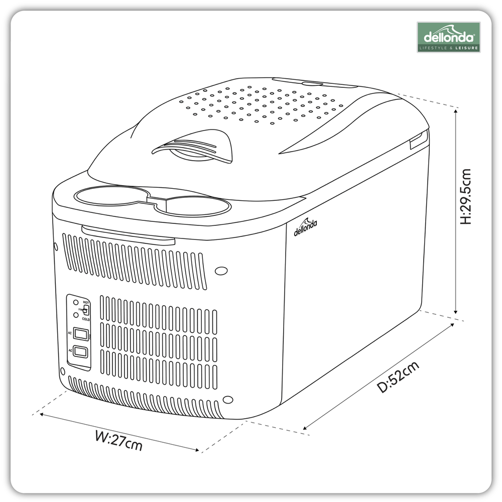 Dellonda DL167 16L Portable Cool Box 12V/230V - additional view 6