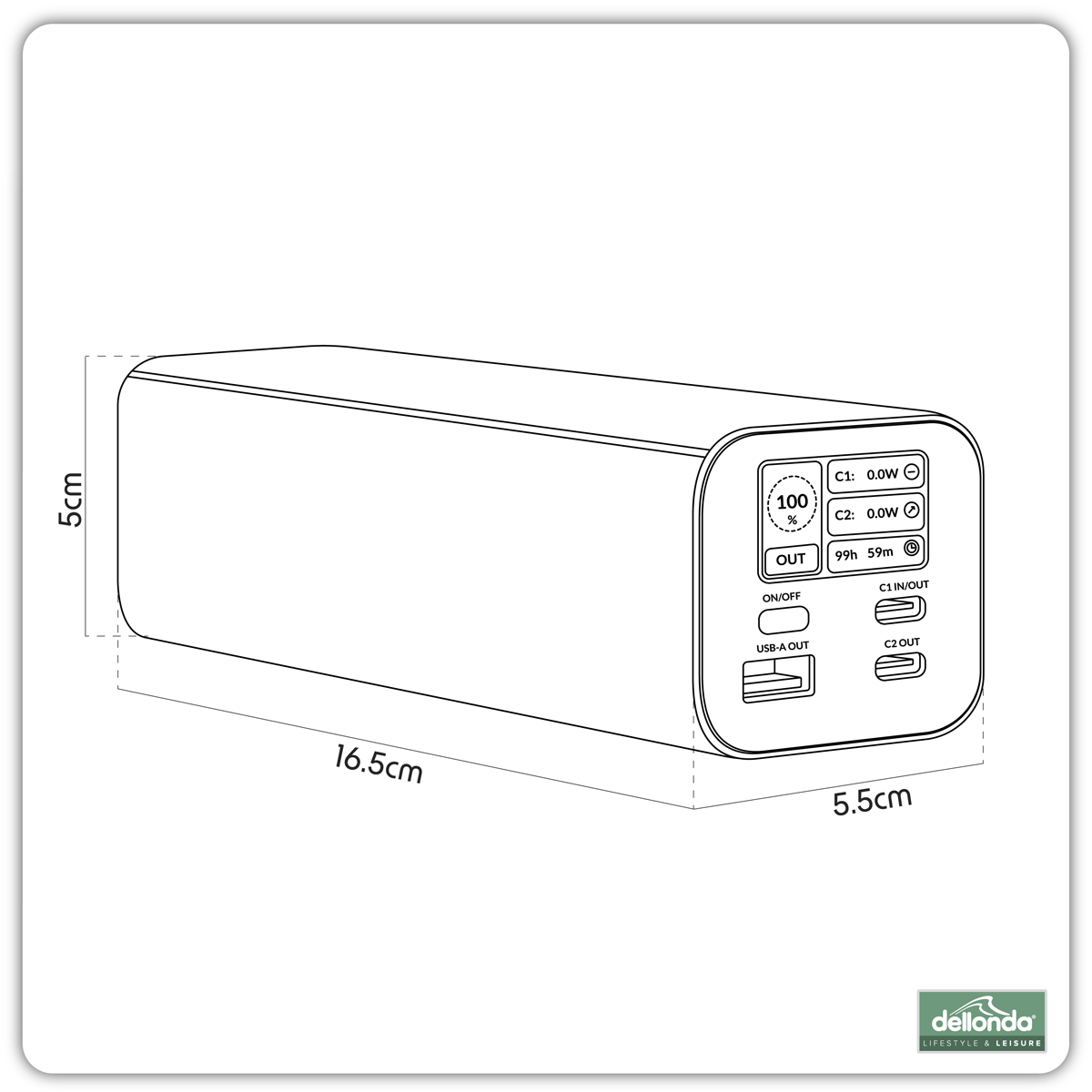 Dellonda DL168 Portable Power Bank 140W 27000mAh - additional view 11