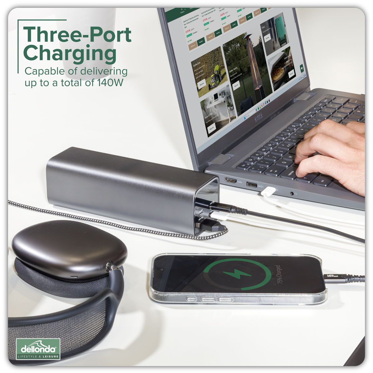 Dellonda DL168 Portable Power Bank 140W 27000mAh - additional view 8