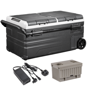 Dellonda DL173 Portable Fridge Freezer/Cool Box 95L with 11.1V Portable Battery & AC/DC 230V Adaptor