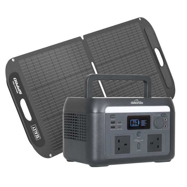 Dellonda DL179 Portable Power Station 600W & ETFE Foldable Solar Panel 110W
