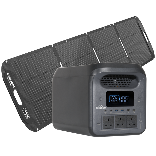 Dellonda DL180 Portable Power Station 1800W & ETFE Foldable Solar Panel 220W