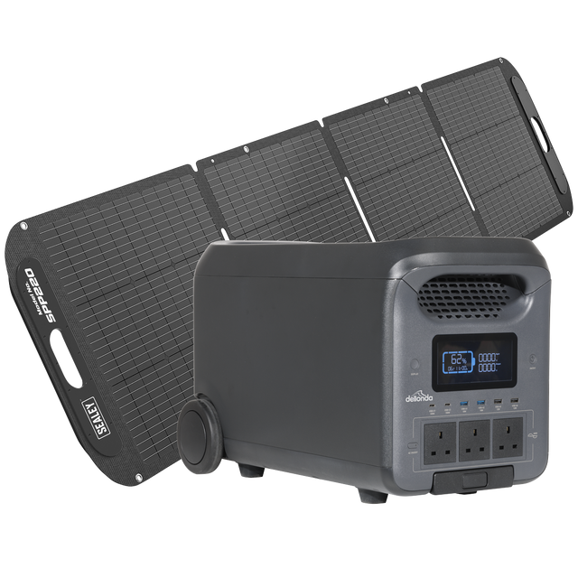 Dellonda DL181 Portable Power Station 3000W & ETFE Foldable Solar Panel 220W