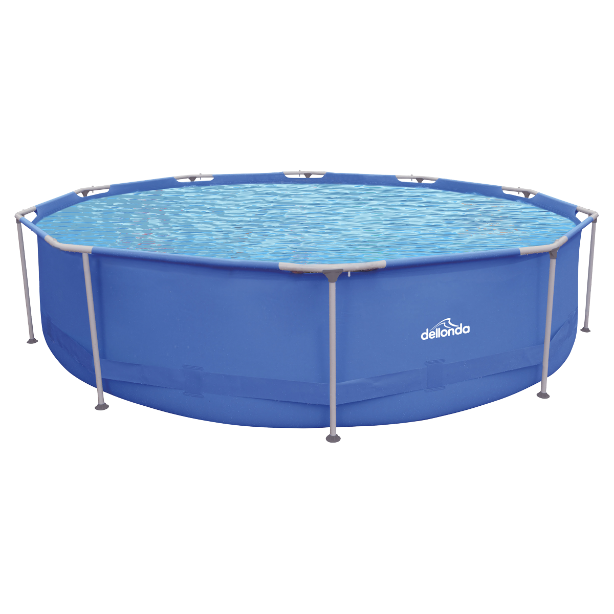 Dellonda DL20 Steel Frame Round Swimming Pool with Filter Pump 12ft - Blue