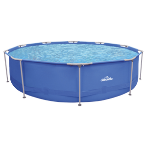 Dellonda DL20 Steel Frame Round Swimming Pool with Filter Pump 12ft - Blue
