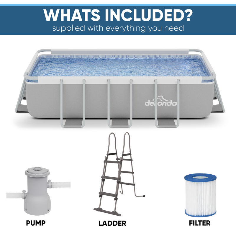 Dellonda DL21 Deluxe Steel Frame Swimming Pool with Filter Pump 13ft - additional view 10