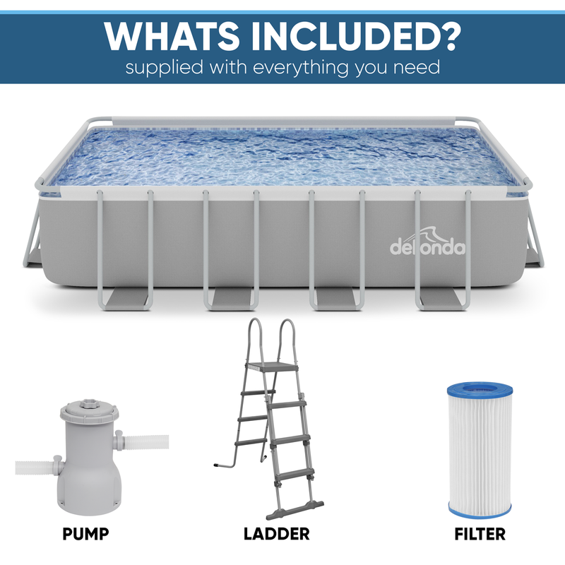 Dellonda DL22 Deluxe Steel Frame Swimming Pool with Filter Pump 18ft - additional view 5